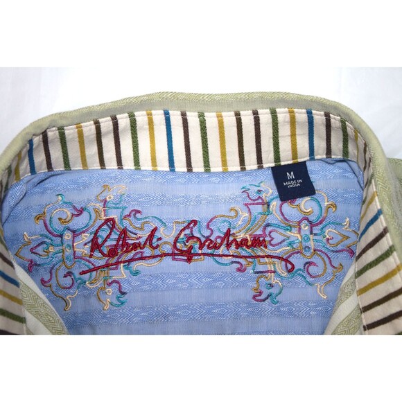 Robert Graham Mens Long Sleeve Button Front Flip Cuff Shirt Size Medium - Picture 10 of 10